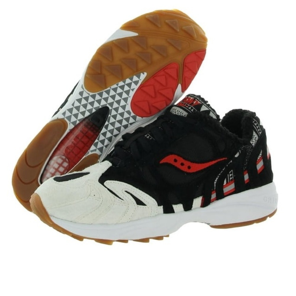 Saucony Men’s Grid Azura 2000 'Black Red' Sneakers Size 5.5 US